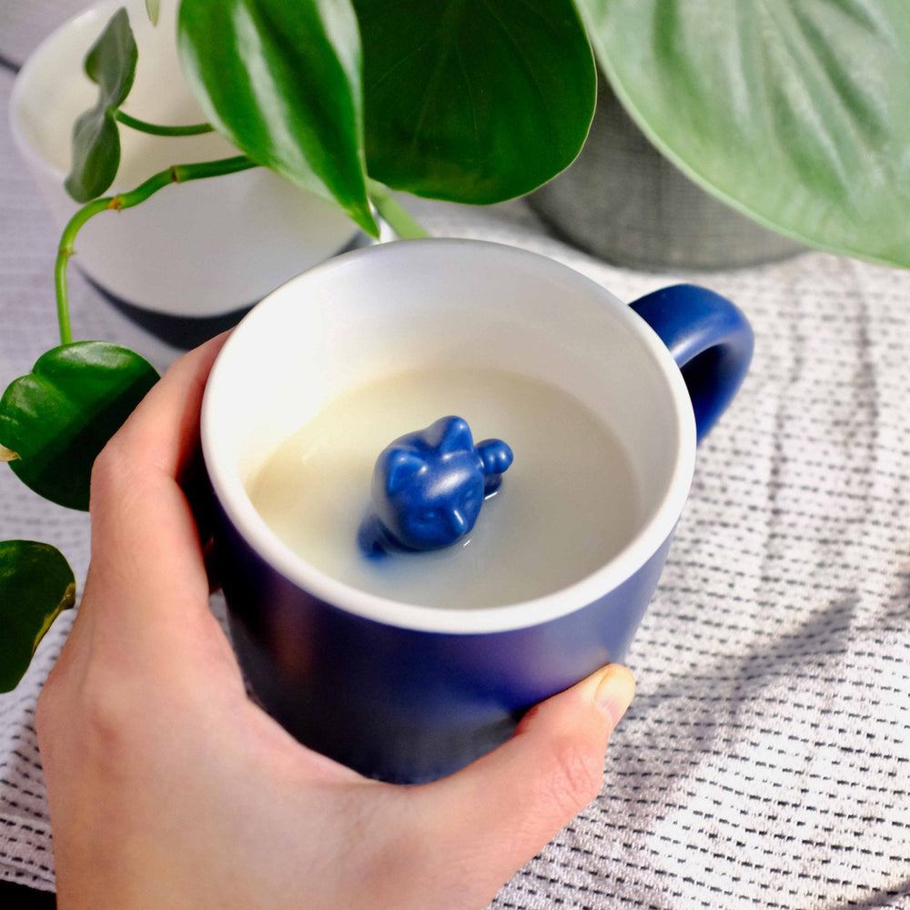 Mug Lucky Cat Maneki Neko Bleu Foncé – 150 ml