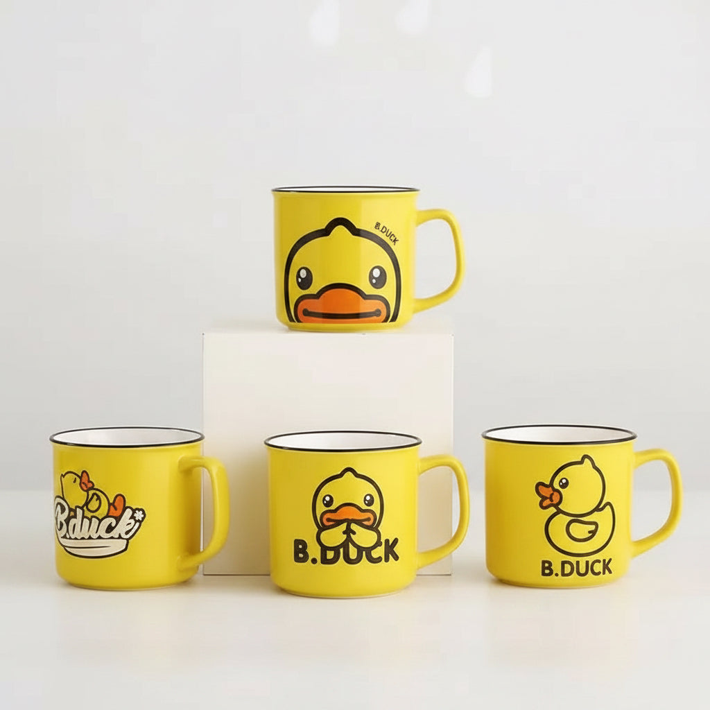 Sleeping yellow duck mug