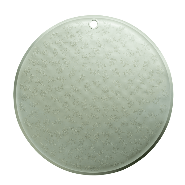 Tapis de bain rond Feuillage Vert clair - Natruba