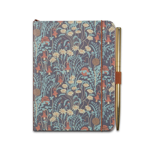 A6 notebook with pen ACS Walter Crane Meadow Flowers