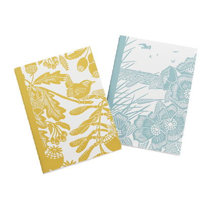 Pack of 2 A6 Kate Heiss Powder Blue/Mustard Notebooks