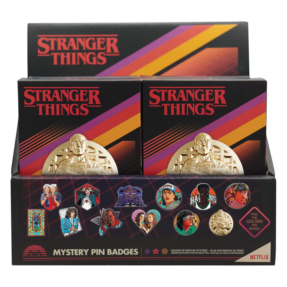Display de 12 blind boxes Stranger Things - pin’s mystère