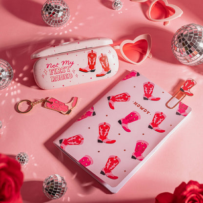 Roze cowboylaars sleutelhanger