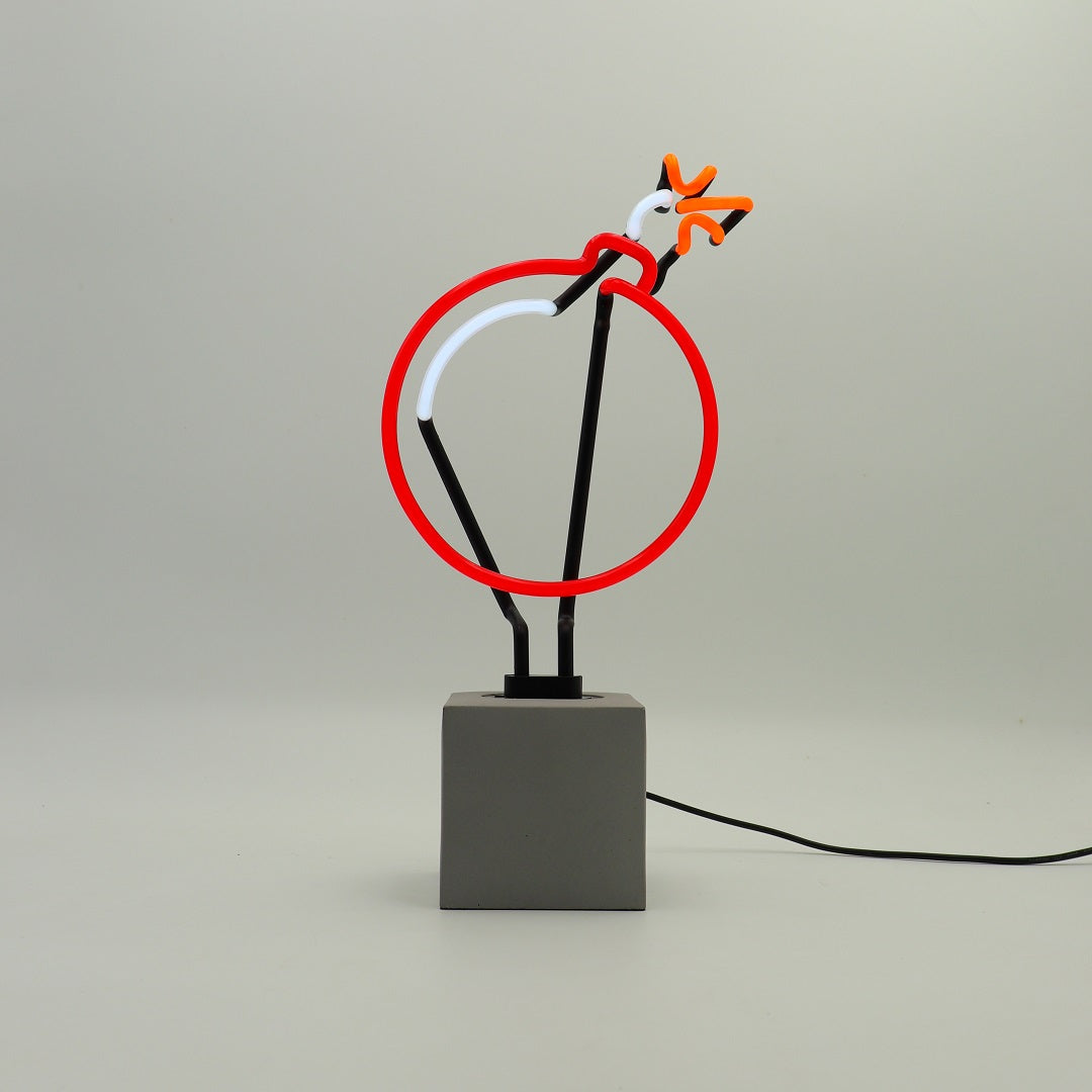 "Bomb" neon sign