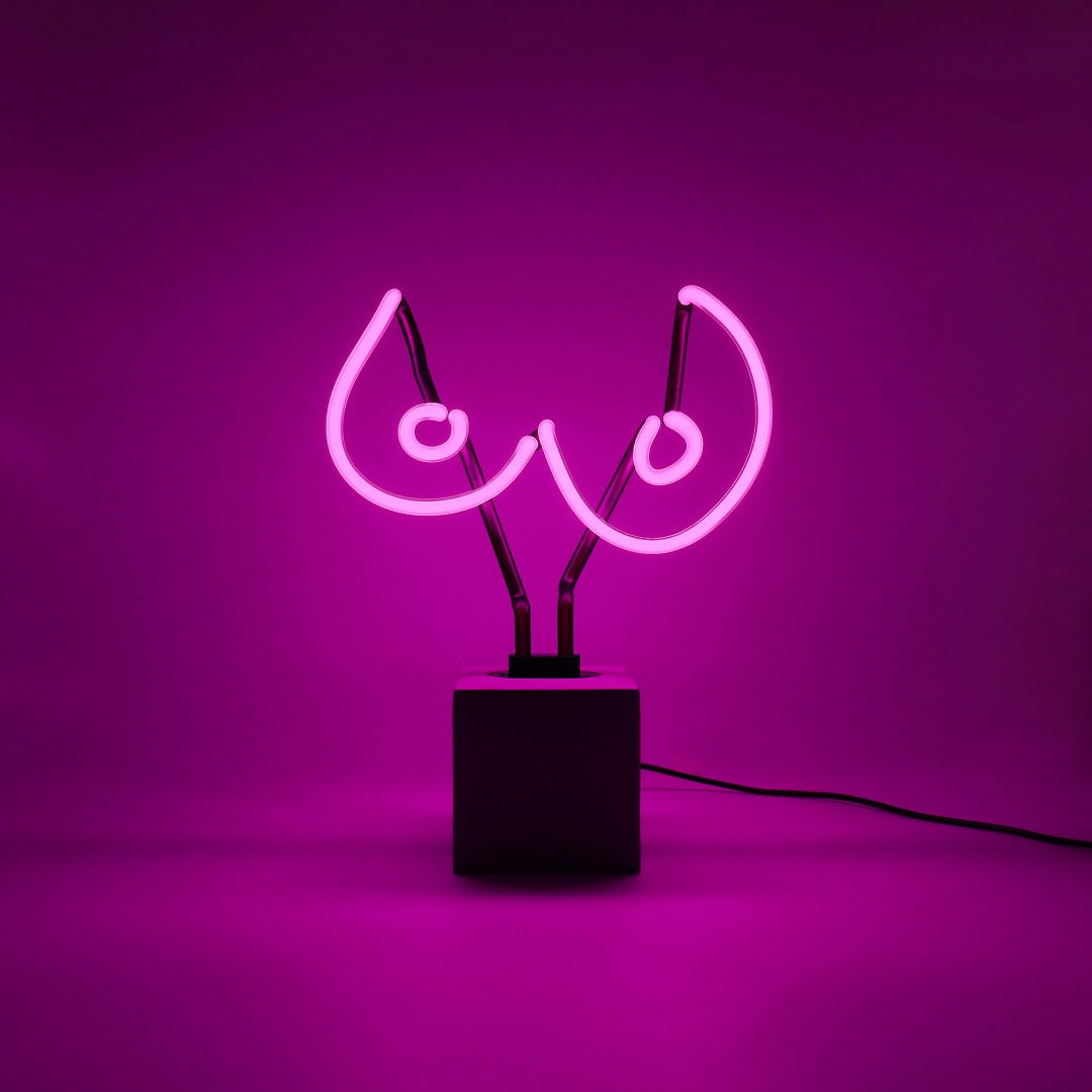 Neon "breasts" sign