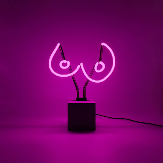 Neon "breasts" sign