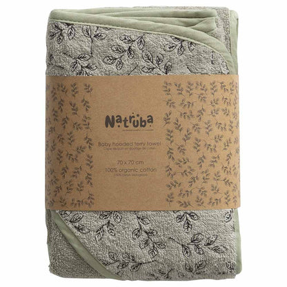 Sortie de bain bébé en mousseline bio Vert - Natruba
