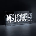 White Welcome neon