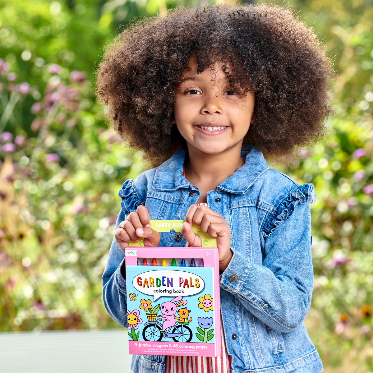 Kit de coloriage nomade Carry Along Jardin – 48 pages et 9 crayons – OOLY