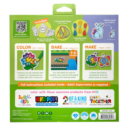 Kit plastique fou Shrink-Its! Amis du jardin – 20 motifs – OOLY