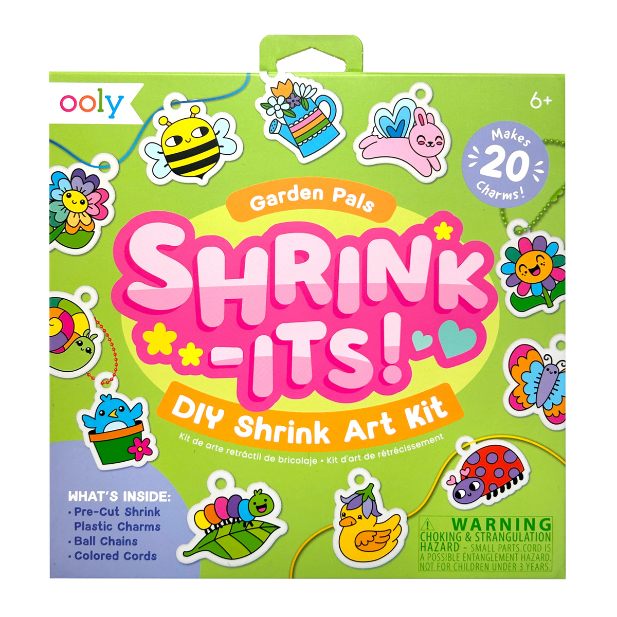 Kit plastique fou Shrink-Its! Amis du jardin – 20 motifs – OOLY