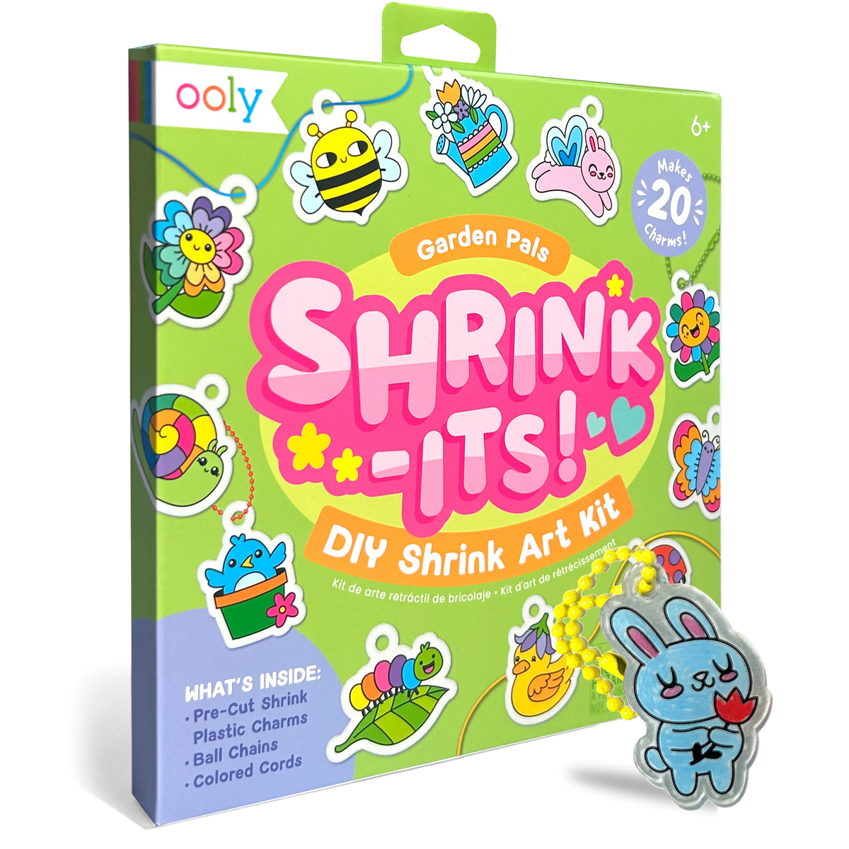 Kit plastique fou Shrink-Its! Amis du jardin – 20 motifs – OOLY