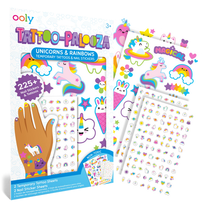 Tatouages et stickers pour ongles Tattoo-Palooza Licornes – Plus de 225 – OOLY