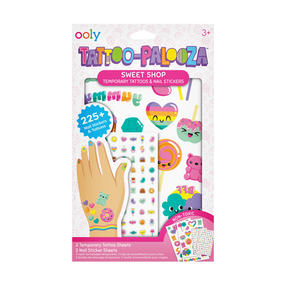 Tattoo-Palooza Temporary Tattoos & Nail Stickers – Sweet Shop – 225+