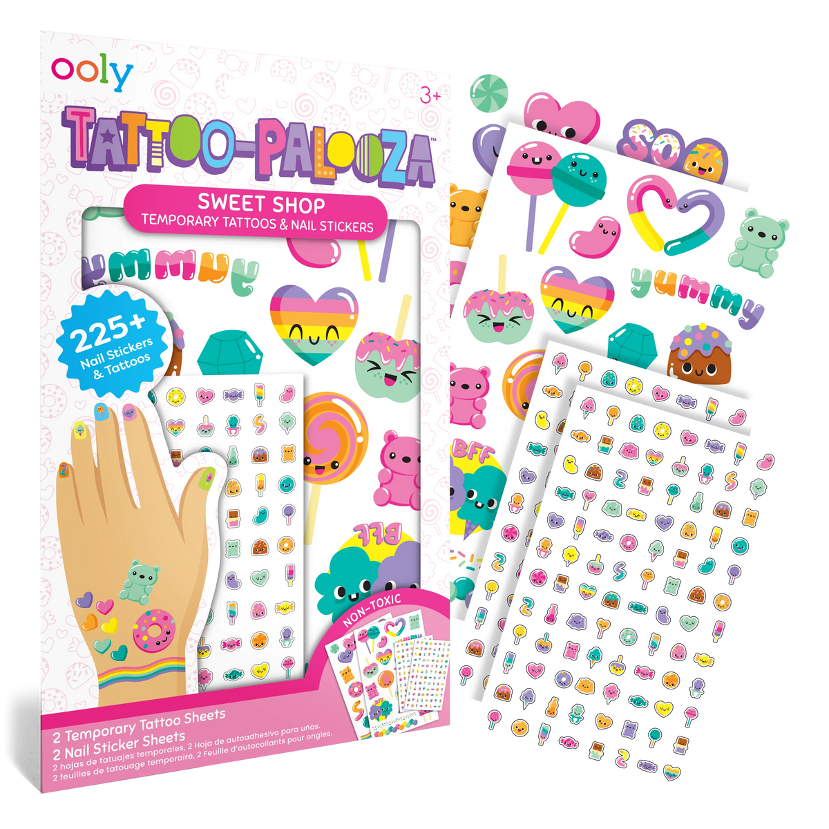 Tattoo-Palooza Temporary Tattoos & Nail Stickers – Sweet Shop – 225+