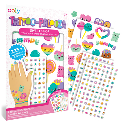 Tattoo-Palooza Temporary Tattoos & Nail Stickers – Sweet Shop – 225+