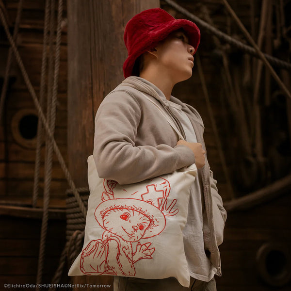 Embroidered Chopper Sketch Tote Bag