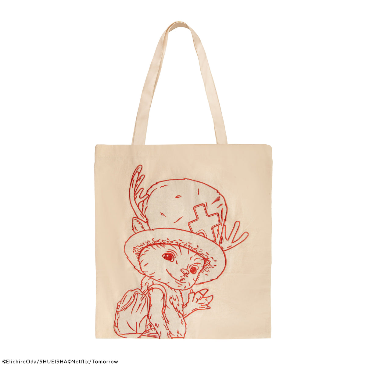 Embroidered Chopper Sketch Tote Bag