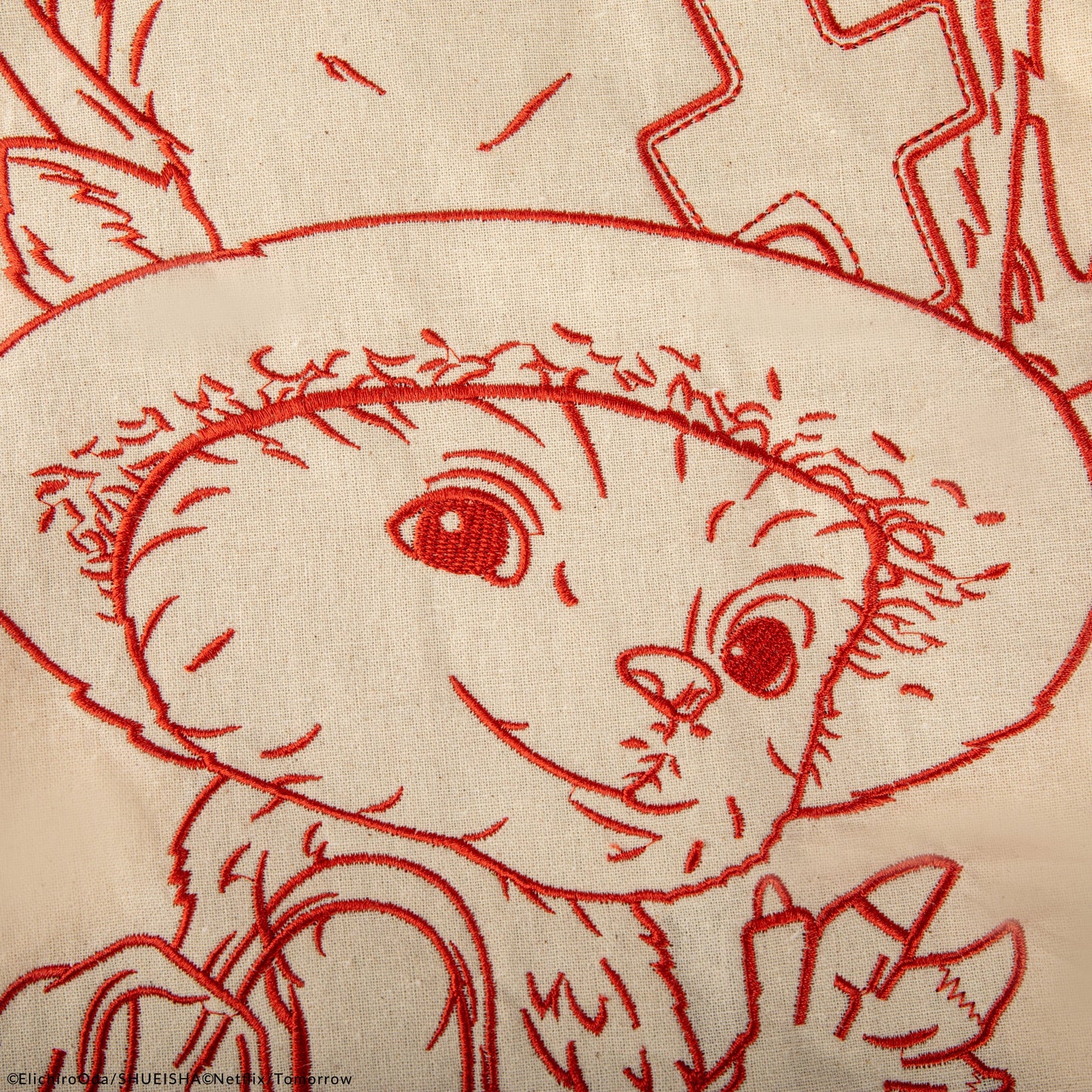 Embroidered Chopper Sketch Tote Bag