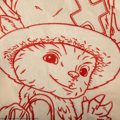 Embroidered Chopper Sketch Tote Bag