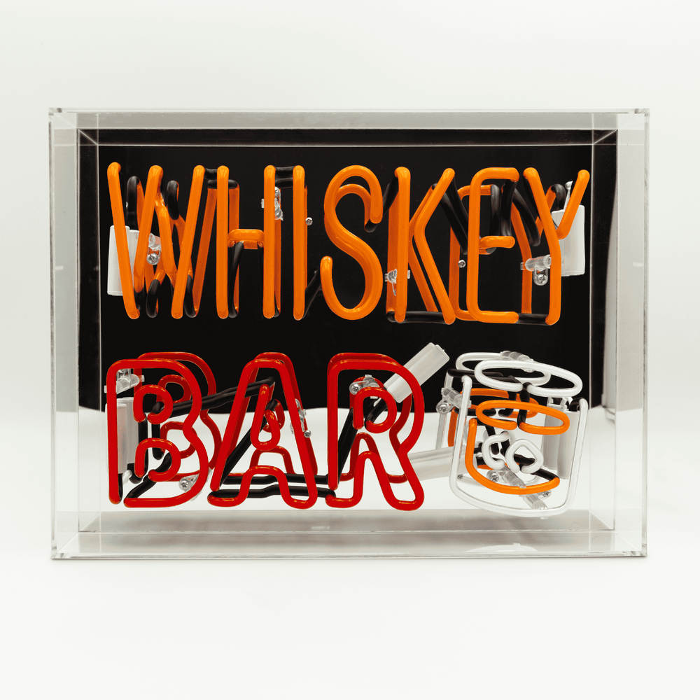 'Whiskey Bar' Neon Box Sign