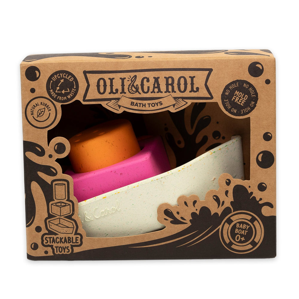 Bateau de bain en caoutchouc recyclé orange