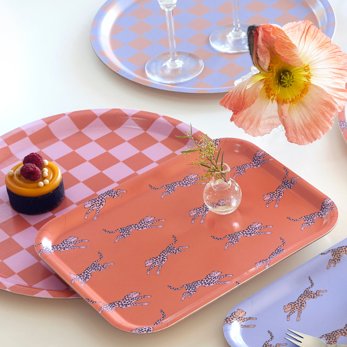 Orange Leopard Serving Tray - 27x20 cm