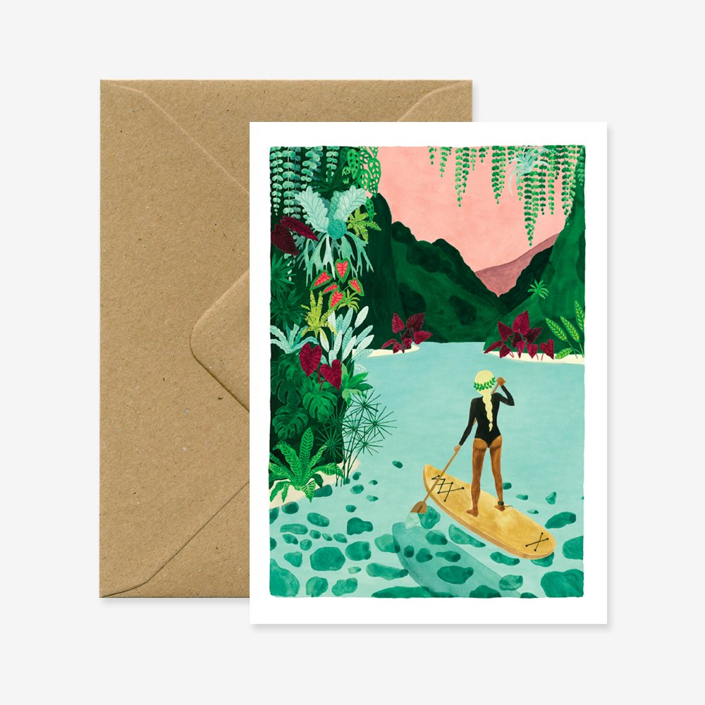 Paddle girl - Greeting card