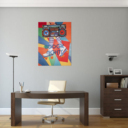 'Boogie Nights' Wall Artwork with LED Neon - STANDARD
