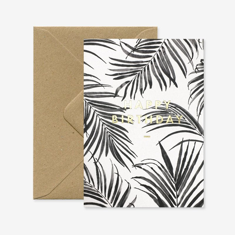 Palm tree - Greeting card - Gold leaf