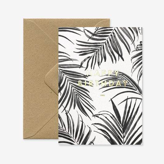 Palm tree - Greeting card - Gold leaf