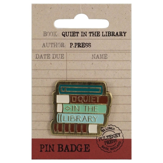 Pulteney Press Quiet in the Library Pin