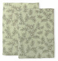 Set of 2 Organic Cotton Muslins – Feuilles Sauge