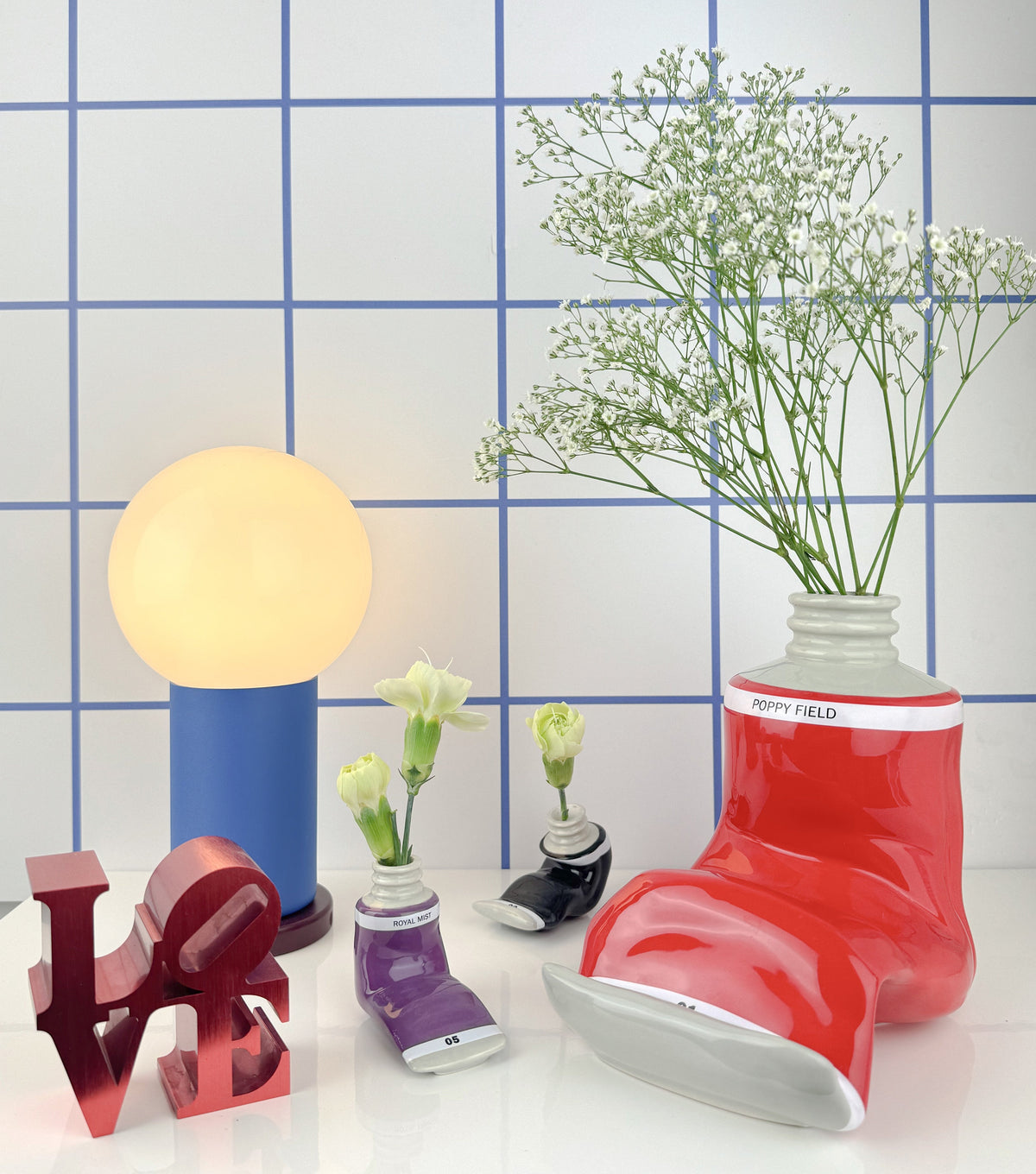 Vase Tube de Peinture Rouge – Grand