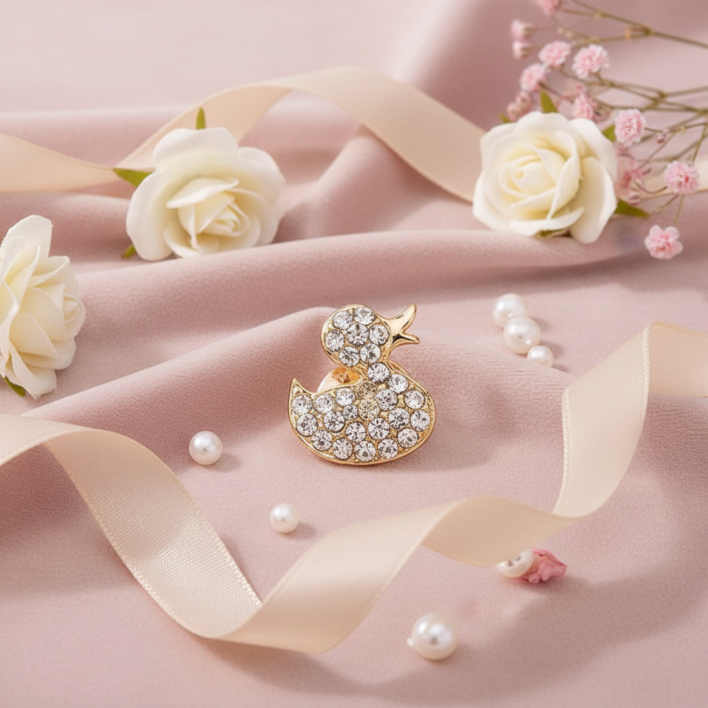 Rhinestone Duck Pin