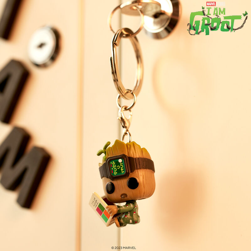 Pop! Keychain Groot in Pajamas with a Book