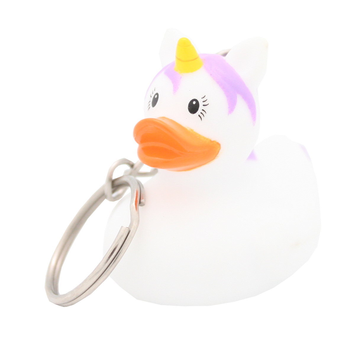 White unicorn duck keychain