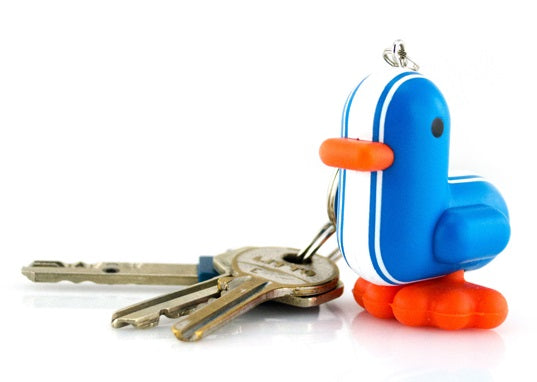Blauwe Duck Racer sleutelhanger