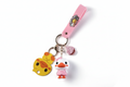 White Duck in Pink Outfit Keychain