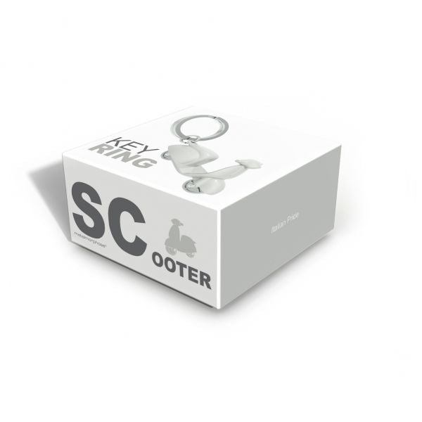 Keyring White Scooter