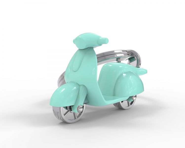 Turquoise scooter key door