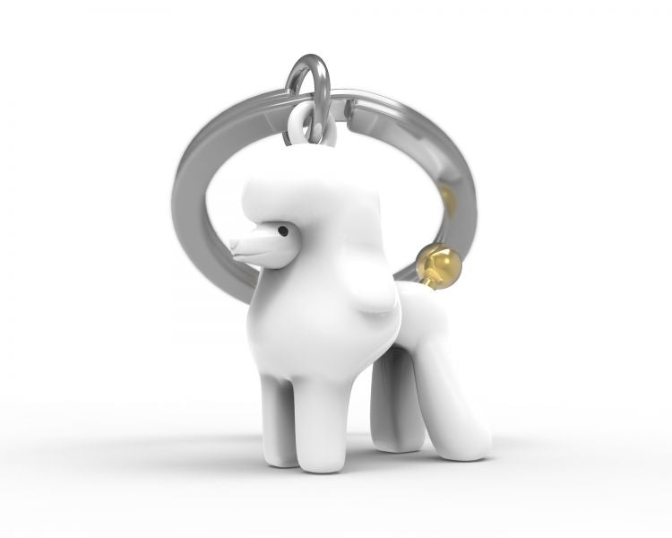 White poodle key door