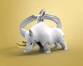 Schlüsselanhänger Nashorn Weiß