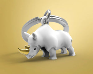 Sleutelhanger Neushoorn Wit