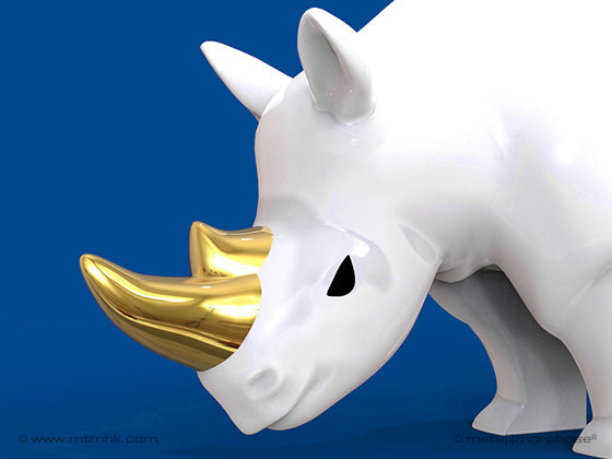 Schlüsselanhänger Nashorn Weiß