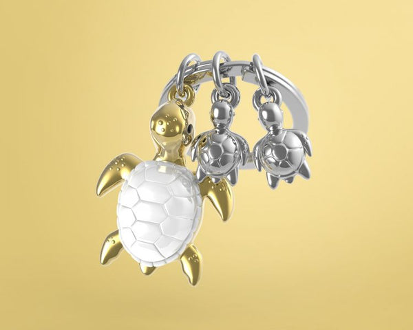 Porte clés Tortue de Mer Dorée Meta[l]morphose | Boutique d'objets cadeaux designs 