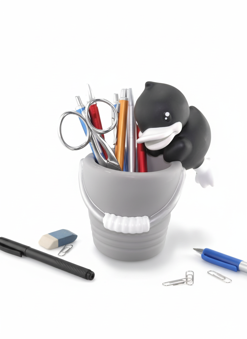 Black duck pencil pot