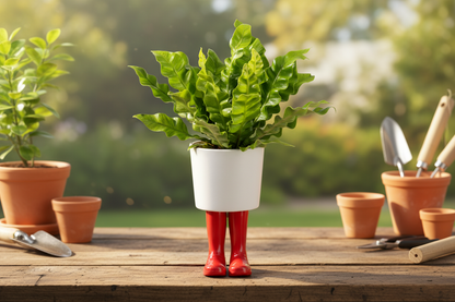 Flower jar Boots Wellington Red