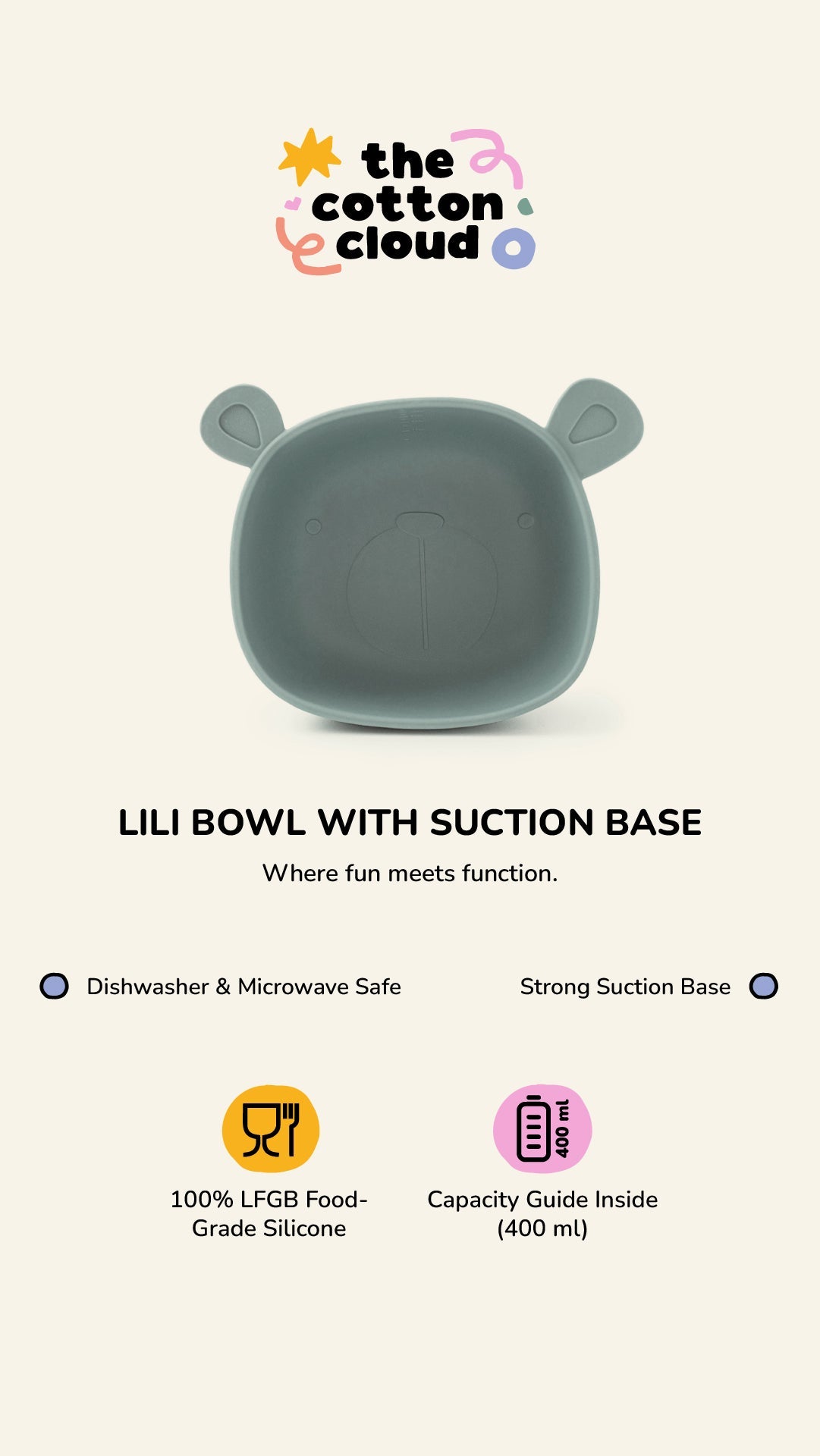 Lili the Bear Silicone Eating Bowl Blush