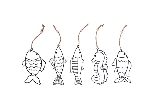 METAL FISH HANGERS 5 ASST - 5921873